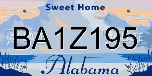 BA1Z195 Alabama License Plate