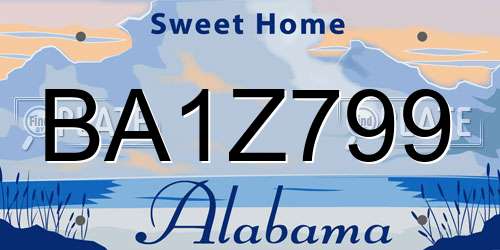 BA1Z799 Alabama License Plate
