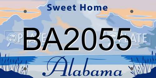 BA2055 Alabama License Plate