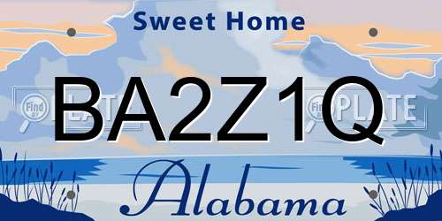 BA2Z1Q Alabama License Plate