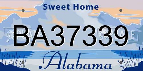 BA37339 Alabama License Plate