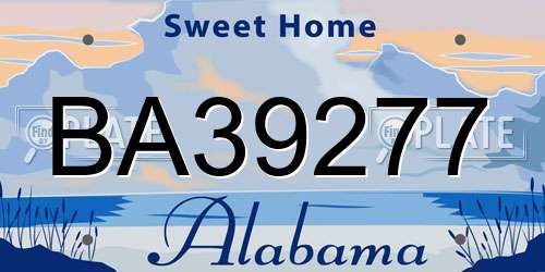 BA39277 Alabama License Plate