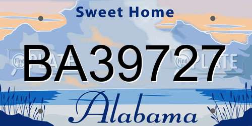 BA39727 Alabama License Plate