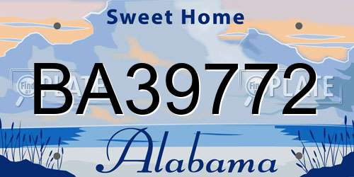BA39772 Alabama License Plate