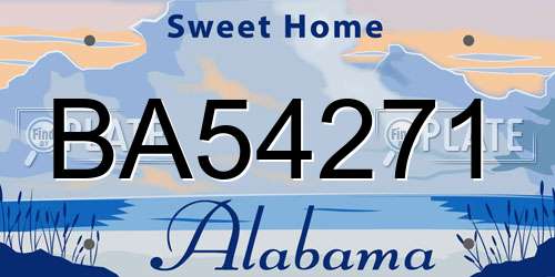 BA54271 Alabama License Plate