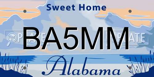 BA5MM Alabama License Plate