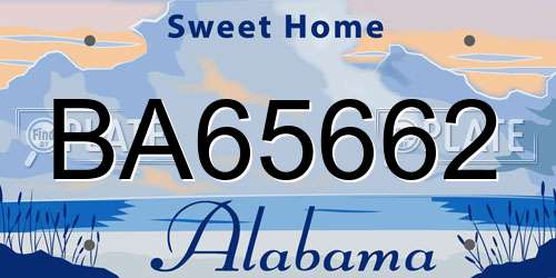 BA65662 Alabama License Plate