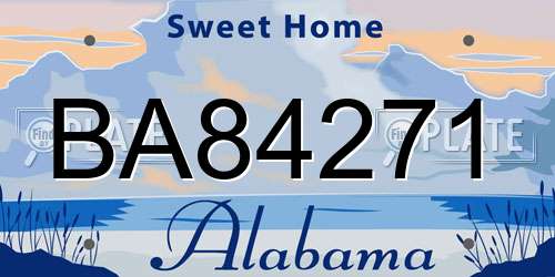 BA84271 Alabama License Plate