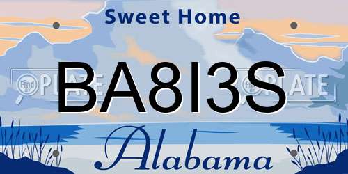 BA8I3S Alabama License Plate