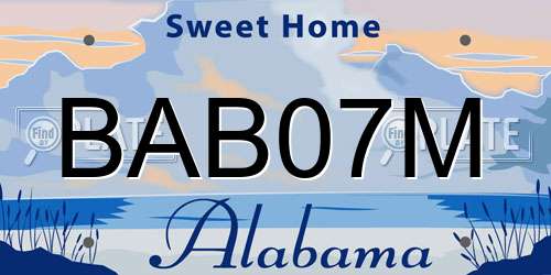 BAB07M Alabama License Plate