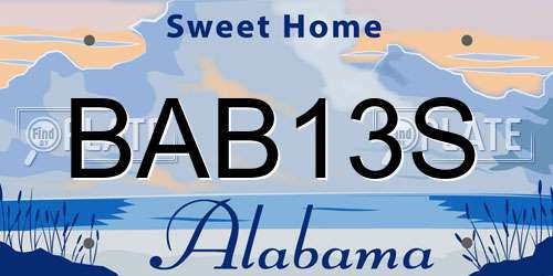 BAB13S Alabama License Plate