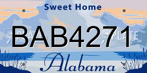 BAB4271 Alabama License Plate