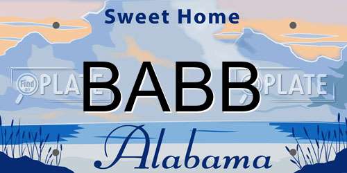 BABB Alabama License Plate