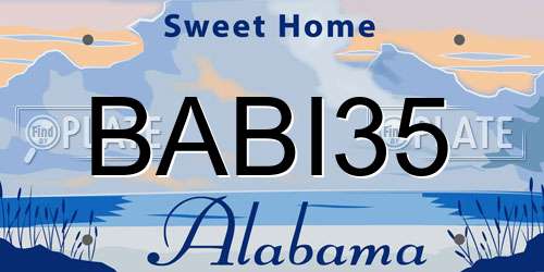 BABI35 Alabama License Plate