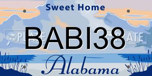 BABI38 Alabama License Plate