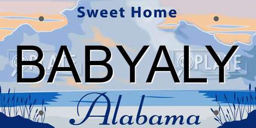 BABYALY Alabama License Plate
