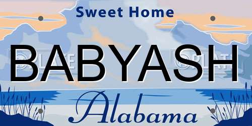 BABYASH Alabama License Plate