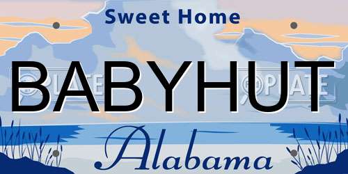 BABYHUT Alabama License Plate