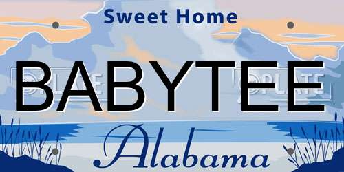 BABYTEE Alabama License Plate