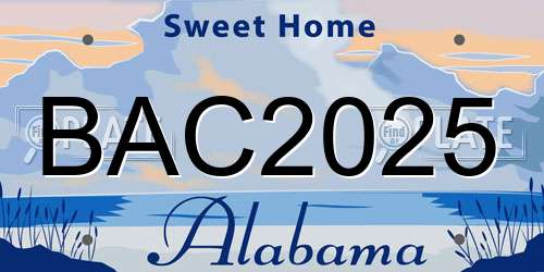 BAC2025 Alabama License Plate