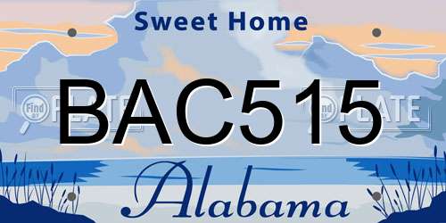 BAC515 Alabama License Plate
