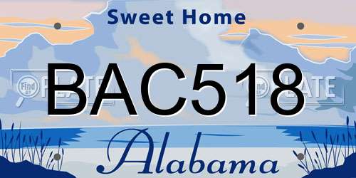 BAC518 Alabama License Plate