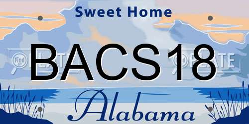 BACS18 Alabama License Plate