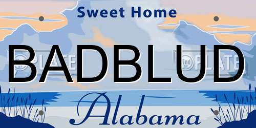 BADBLUD Alabama License Plate