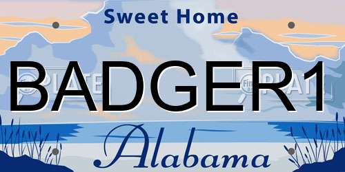 BADGER1 Alabama License Plate