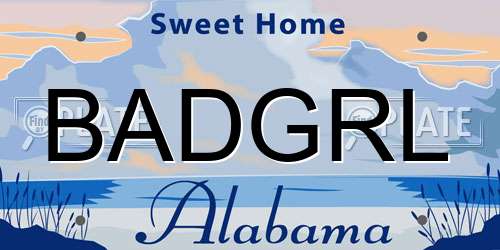 BADGRL Alabama License Plate