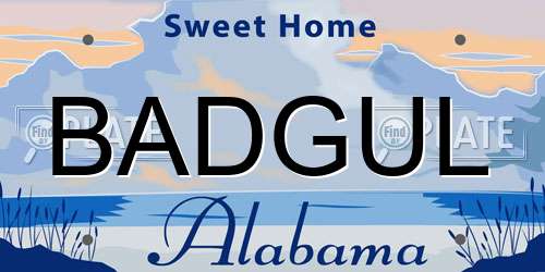 BADGUL Alabama License Plate