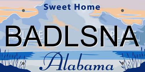 BADLSNA Alabama License Plate