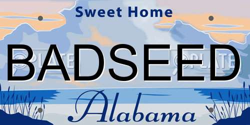 BADSEED Alabama License Plate