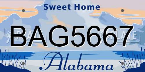 BAG5667 Alabama License Plate
