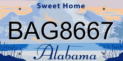 BAG8667 Alabama License Plate