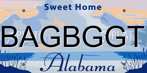 BAGBGGT Alabama License Plate