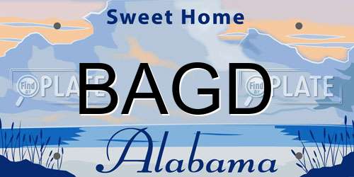 BAGD Alabama License Plate