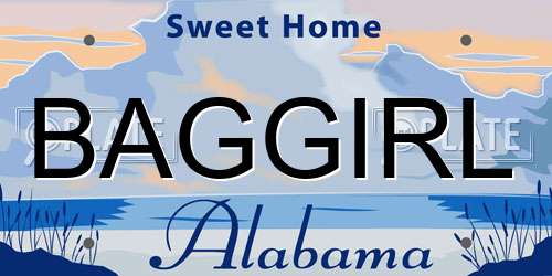 BAGGIRL Alabama License Plate