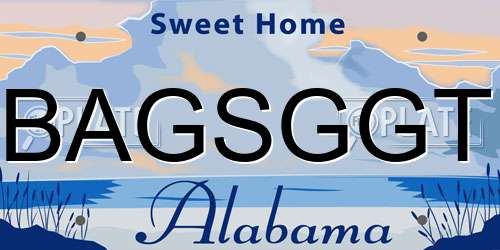 BAGSGGT Alabama License Plate