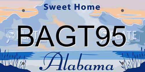 BAGT95 Alabama License Plate