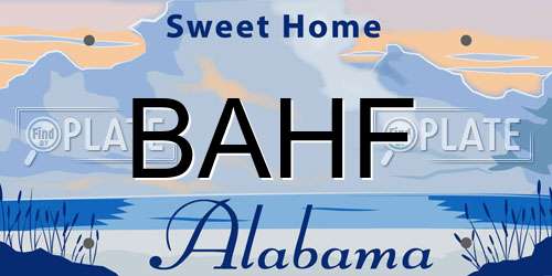 BAHF Alabama License Plate