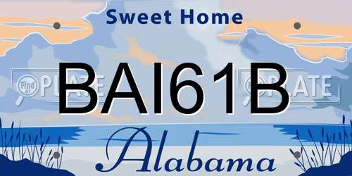 BAI61B Alabama License Plate