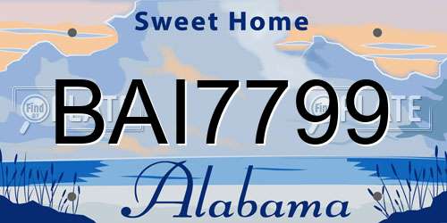 BAI7799 Alabama License Plate