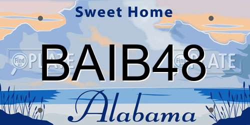 BAIB48 Alabama License Plate