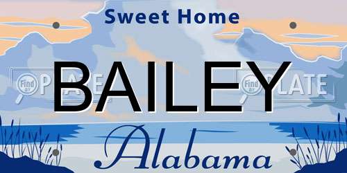 BAILEY Alabama License Plate