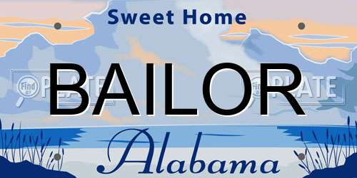 BAILOR Alabama License Plate