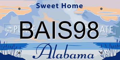 BAIS98 Alabama License Plate