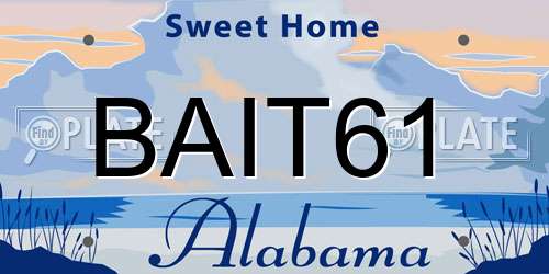 BAIT61 Alabama License Plate