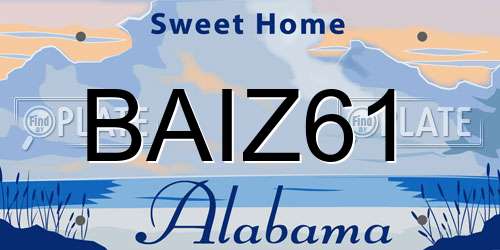 BAIZ61 Alabama License Plate
