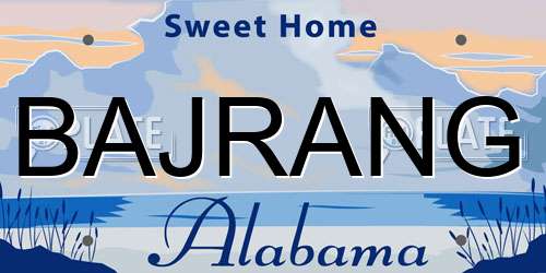 BAJRANG Alabama License Plate